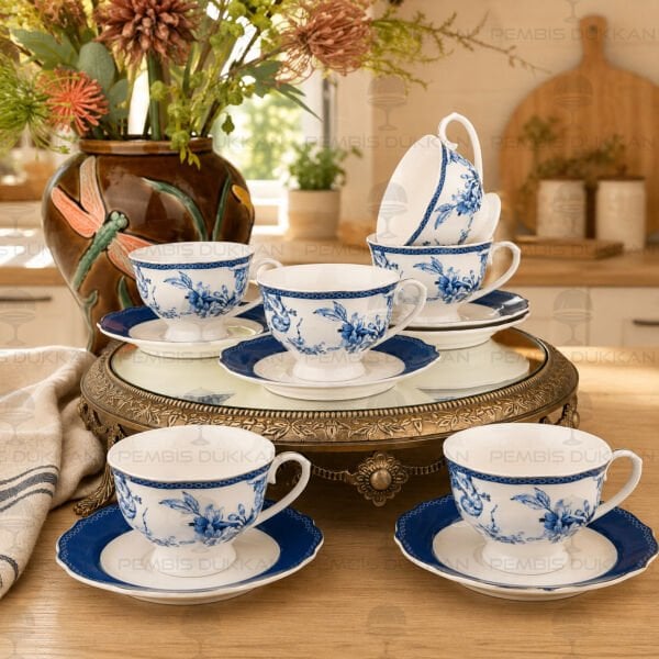 BLUE LİFE 6 KİŞİLİK ÇAY FİNCAN TAKIMI