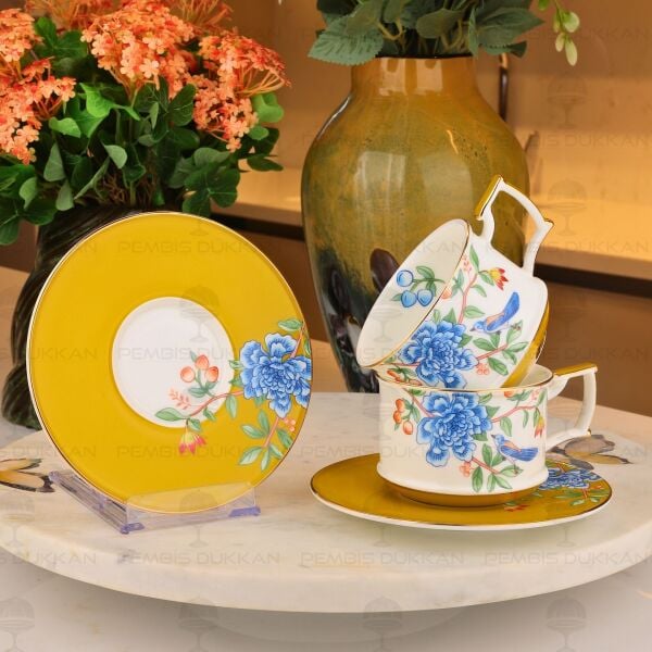 YAĞ YEŞİLİ 2 KİŞİLİK ÇAY FİNCAN TAKIMI (YNS 018)