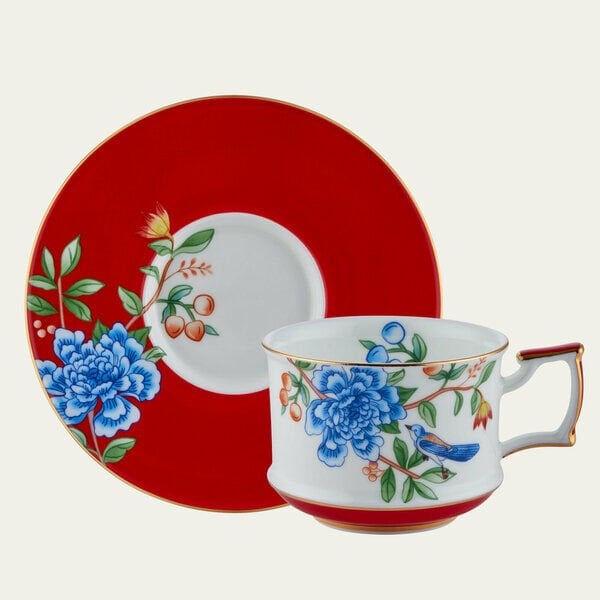 KIRMIZI 2 KİŞİLİK ÇAY FİNCAN TAKIMI (YNS 018)