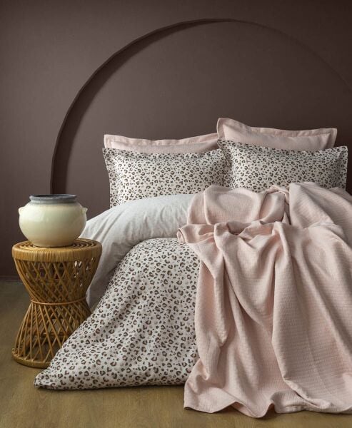 COZY ODELİN ÇİFT KİŞİLİK YATAK ÖRTÜLÜ NEVRESİM TAKIMI - BLUSH