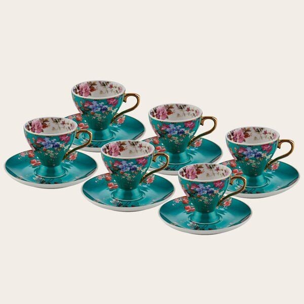 YEŞİL 6 KİŞİLİK KAHVE FİNCAN TAKIMI (AZR 005)