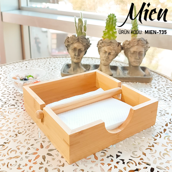 1 ADET BAMBU TUTACAKLI KARE PEÇETELİK (MİEN- 735)
