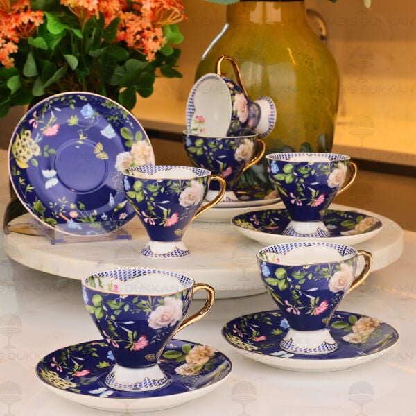 LACİVERT 6 KİŞİLİK KAHVE FİNCAN TAKIMI (AZR 005)