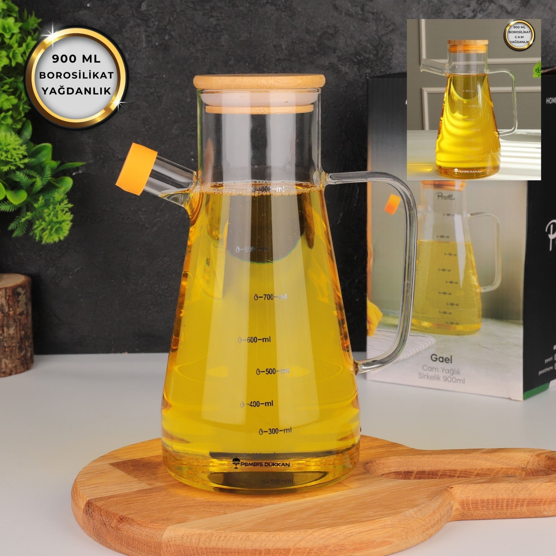 1 ADET BAMBU KAPAKLI PAÇİ YAĞDANLIK (10590)