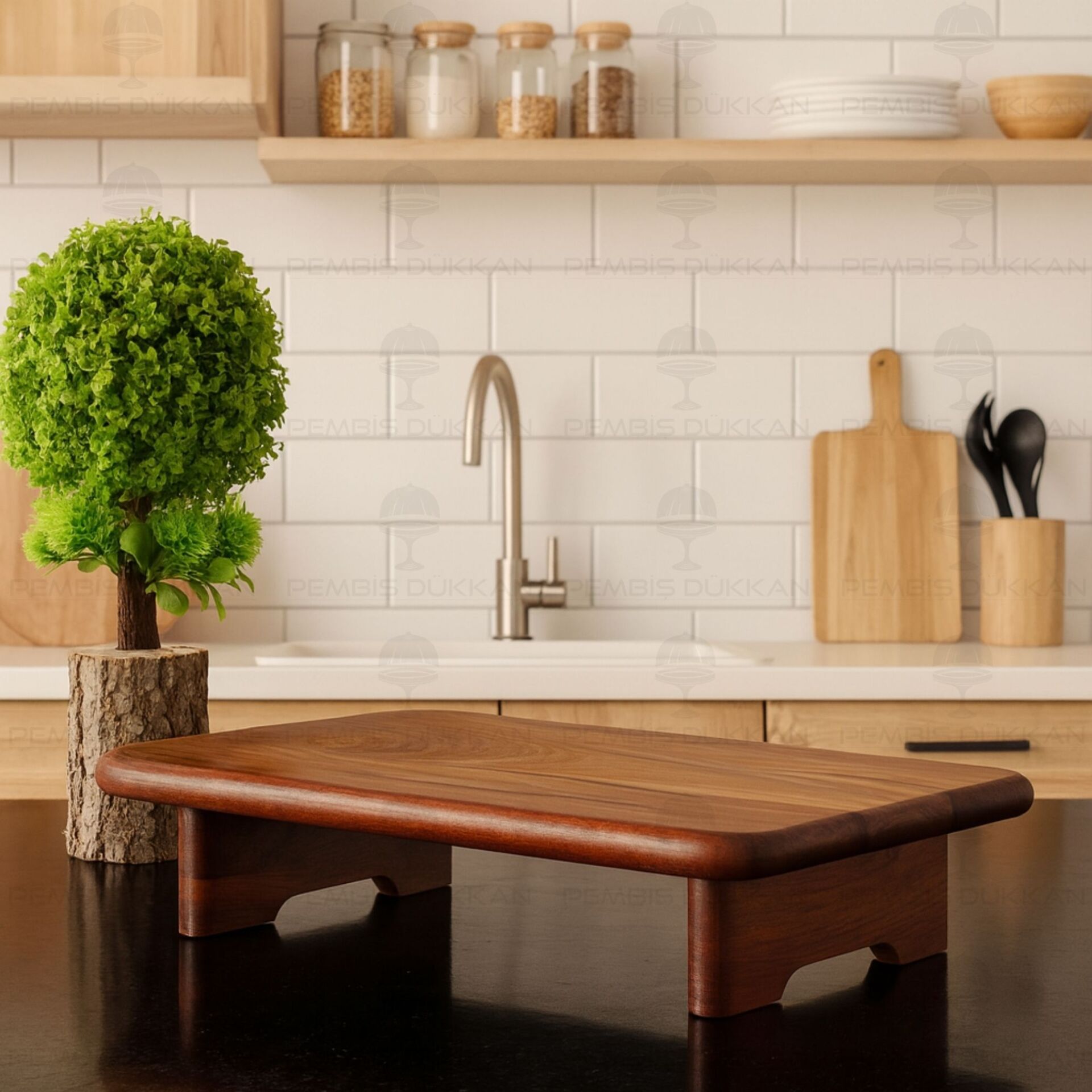 AKASYA DİKDÖRTGEN AYAKLI SOHO KESİM PANO & STAND (7B183)