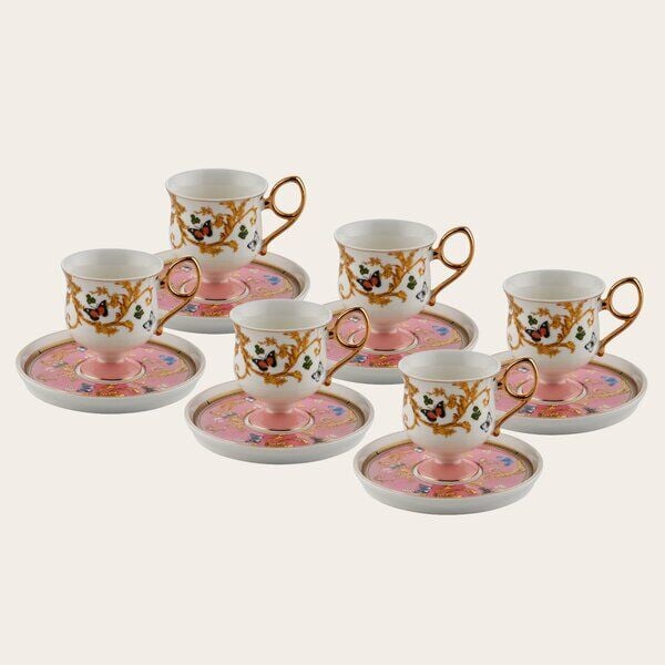 PEMBE 6 KİŞİLİK KAHVE FİNCAN TAKIMI (AZR 006)