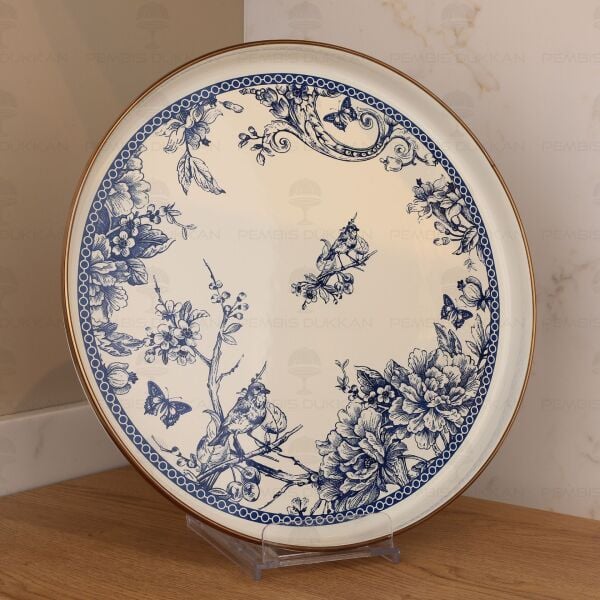 BLUE LİFE EMAYE 32CM SUNUM TEPSİ