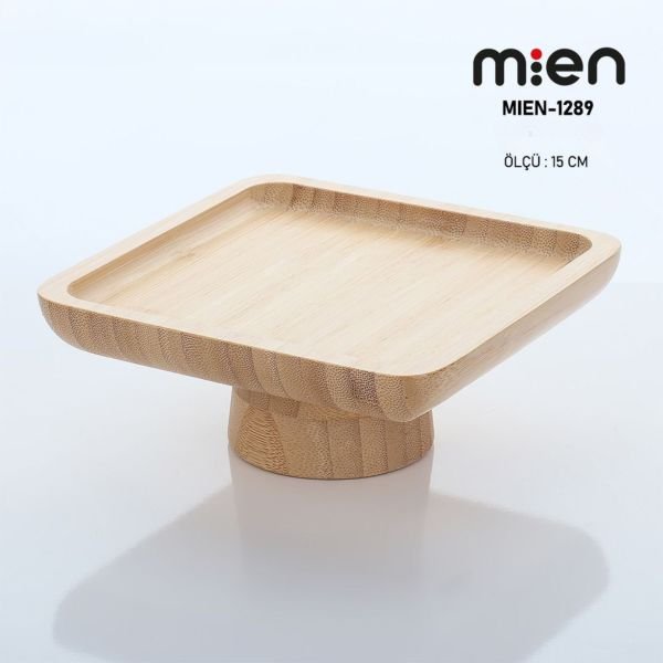 15 CM BAMBU KARE AYAKLI SUNUMLUK MİEN-1289