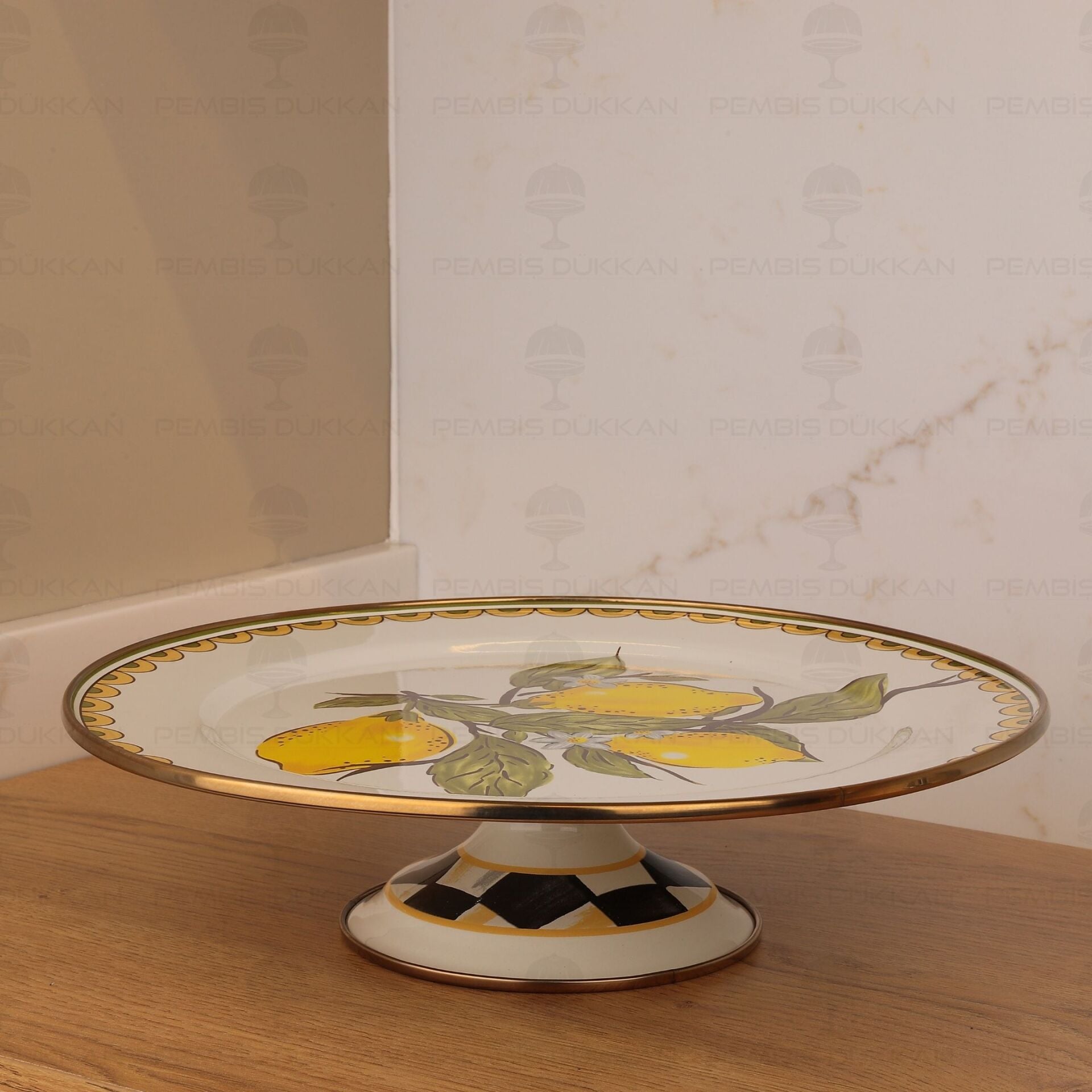 LİNDA EMAYE 30CM AYAKLI PASTA STANDI