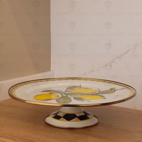 LİNDA EMAYE 30CM AYAKLI PASTA STANDI