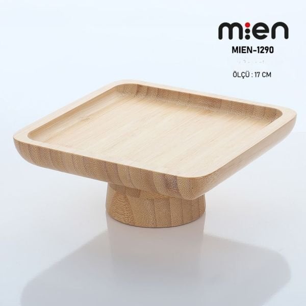 17 CM BAMBU KARE AYAKLI SUNUMLUK MİEN-1290