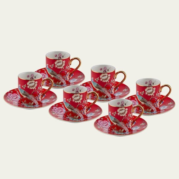 KIRMIZI 6 KİŞİLİK KAHVE FİNCAN TAKIMI (YNS 020)