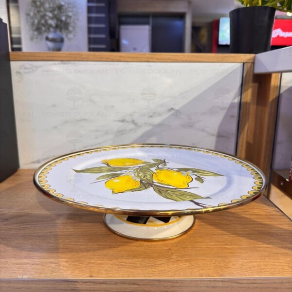 LİNDA EMAYE 30CM AYAKLI PASTA STANDI