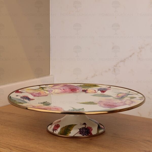 ROSE DELUXE EMAYE 30CM AYAKLI PASTA STANDI