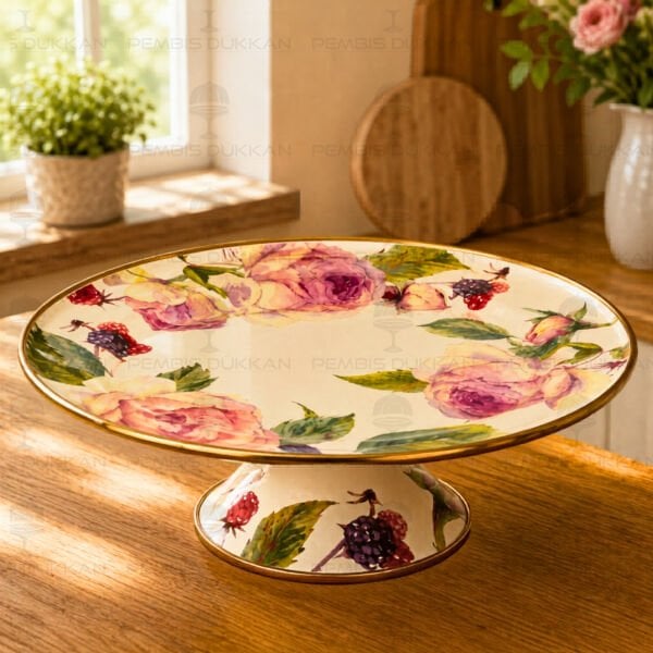 ROSE DELUXE EMAYE 30CM AYAKLI PASTA STANDI