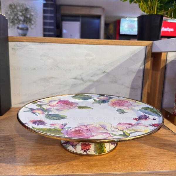 ROSE DELUXE EMAYE 30CM AYAKLI PASTA STANDI