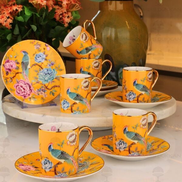 SARI 6 KİŞİLİK KAHVE FİNCAN TAKIMI (YNS 020)