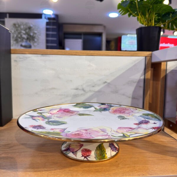ROSE DELUXE EMAYE 30CM AYAKLI PASTA STANDI