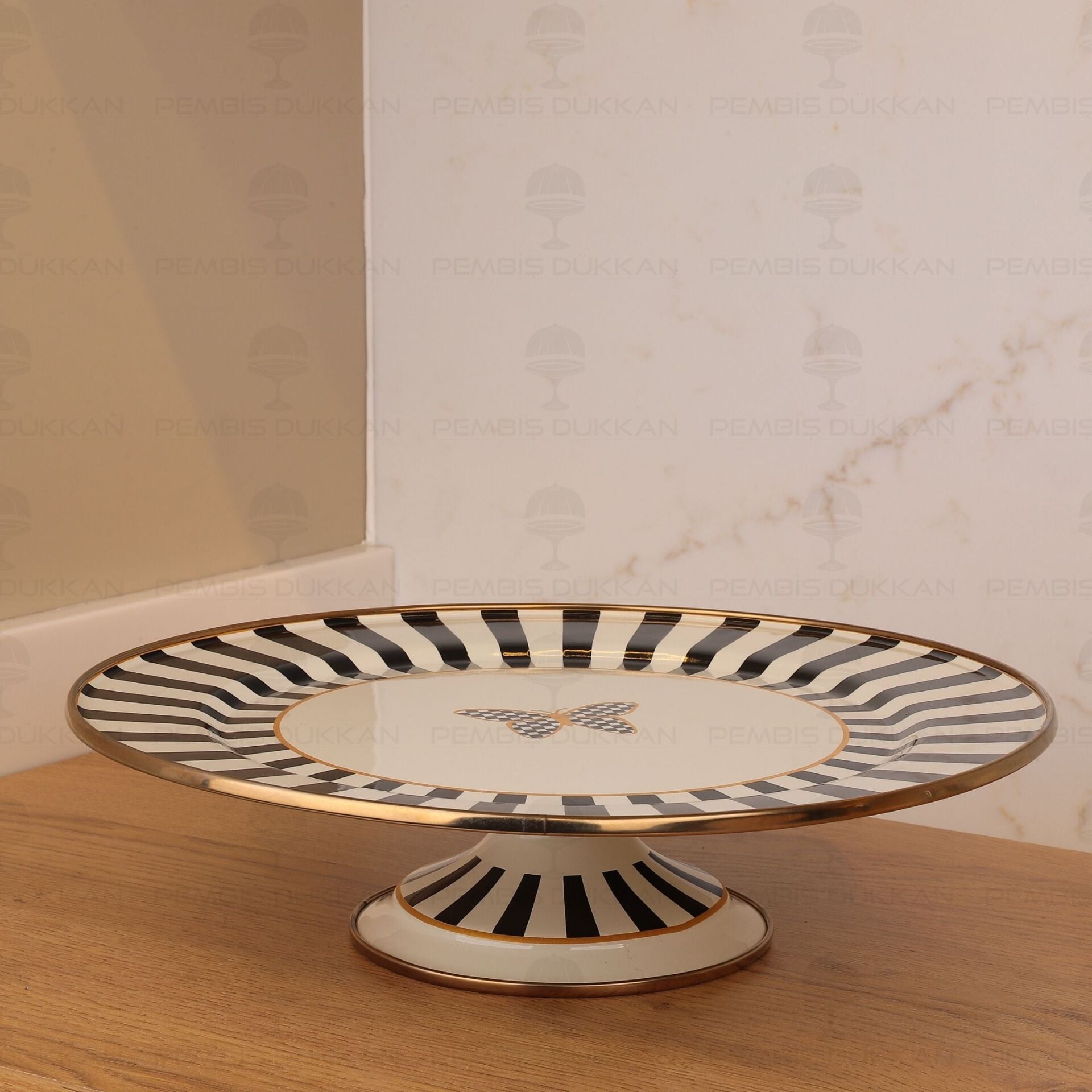 PAPİLLON EMAYE 30CM AYAKLI PASTA STANDI