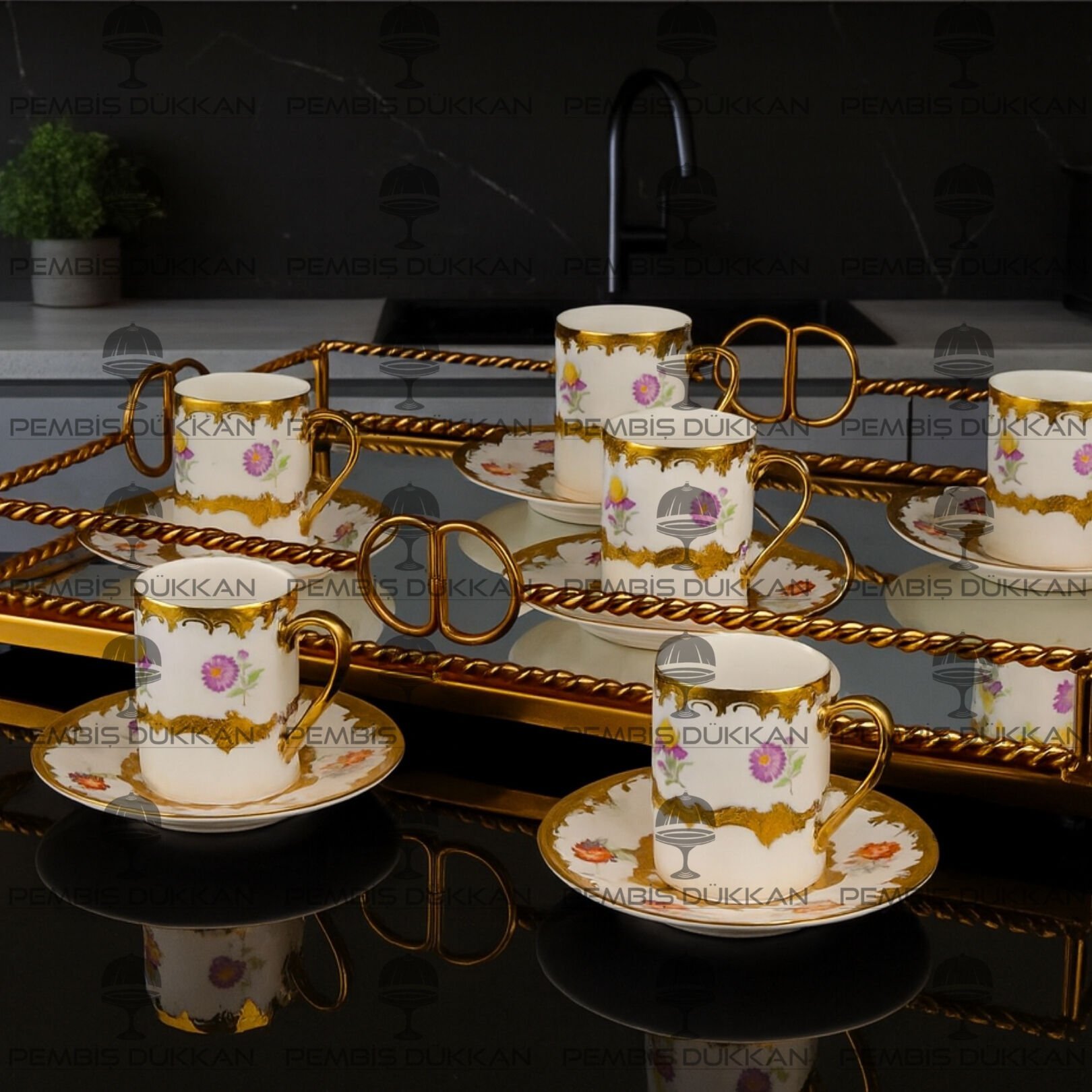 6 KİŞİLİK ELVİS FİNCAN TAKIMI