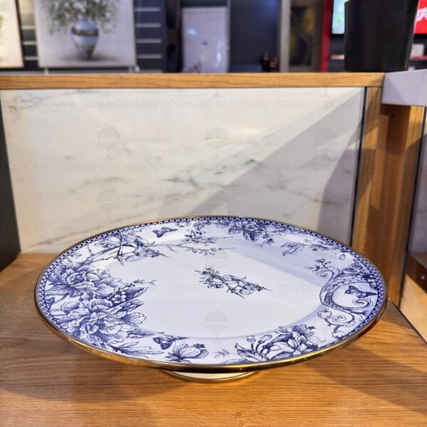 BLUE LİFE EMAYE 30CM AYAKLI PASTA STANDI
