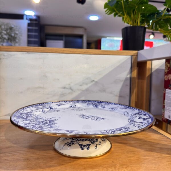 BLUE LİFE EMAYE 30CM AYAKLI PASTA STANDI