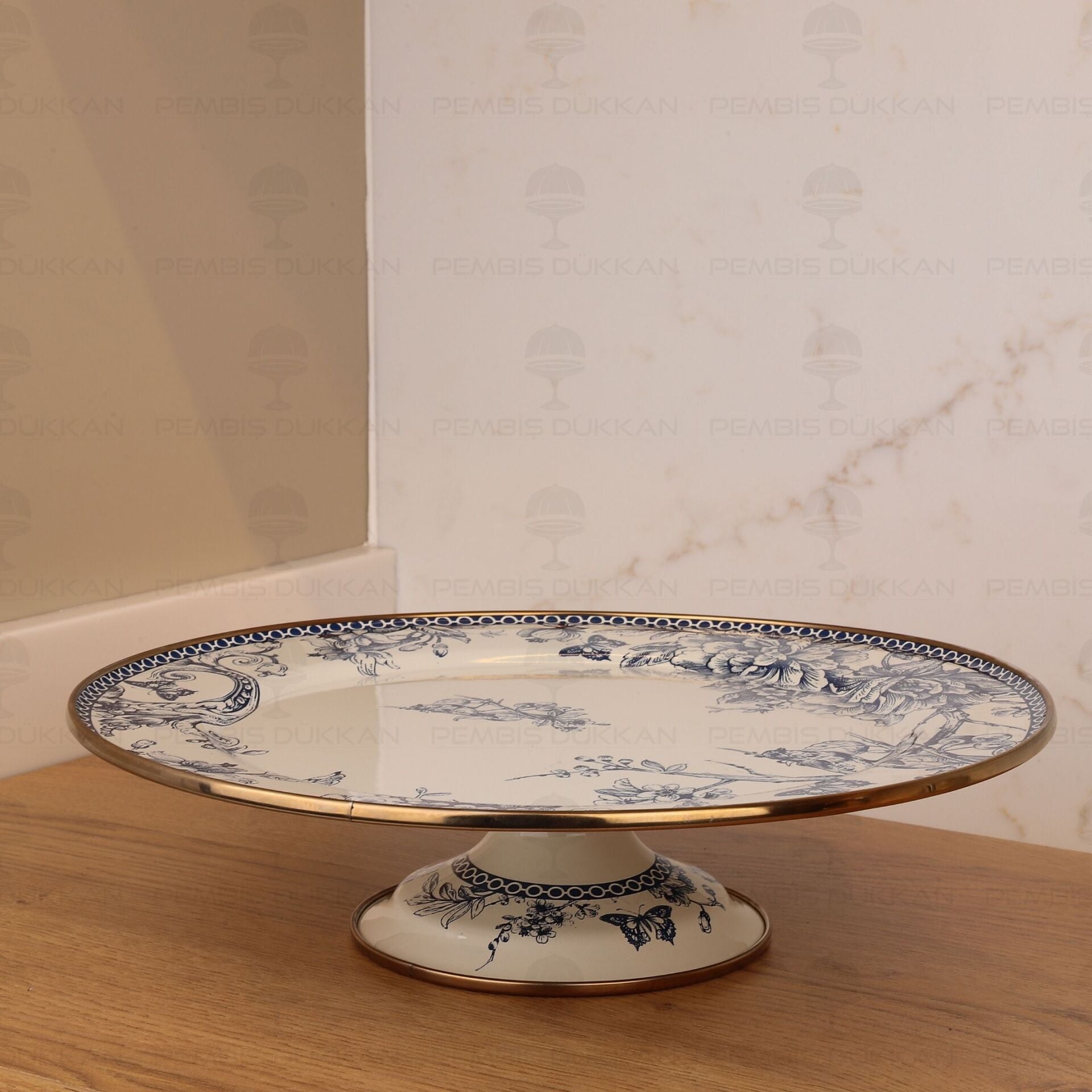 BLUE LİFE EMAYE 30CM AYAKLI PASTA STANDI