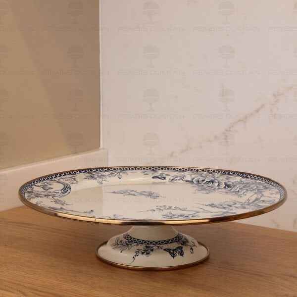 BLUE LİFE EMAYE 30CM AYAKLI PASTA STANDI