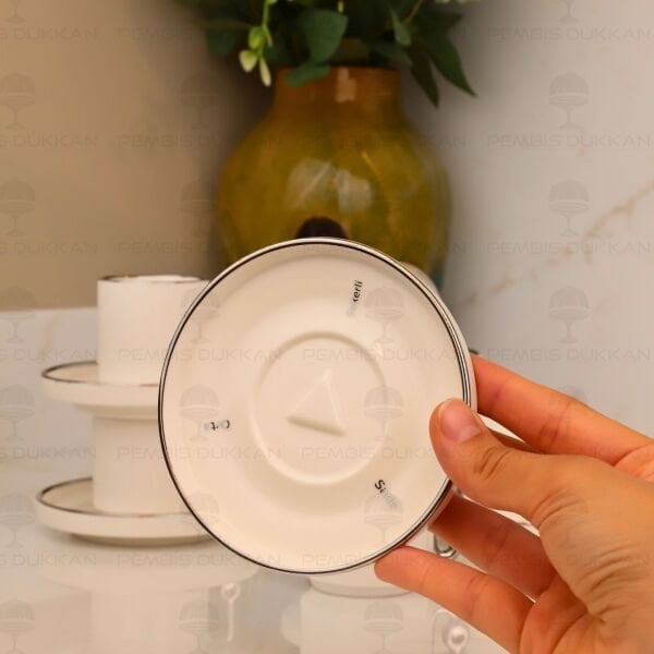 SADE ORTA ŞEKERLİ GÜMÜŞ 6 KİŞİLİK KAHVE FİNCAN TAKIMI (25102)