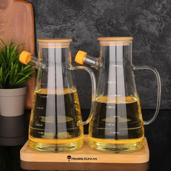 Bambu Altlıklı, 2li Serenit Bambu Yağdanlık Set (1113 + Mn574)