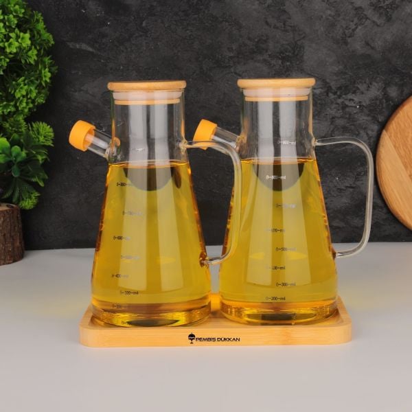 Bambu Altlıklı, 2li Serenit Bambu Yağdanlık Set (1113 + Mn574)