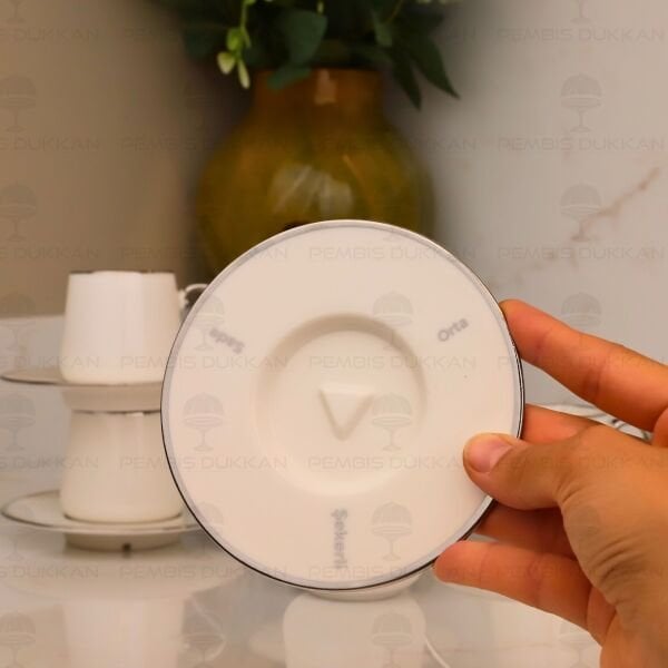 SADE ORTA ŞEKERLİ GÜMÜŞ 6 KİŞİLİK KAHVE FİNCAN TAKIMI (25104)