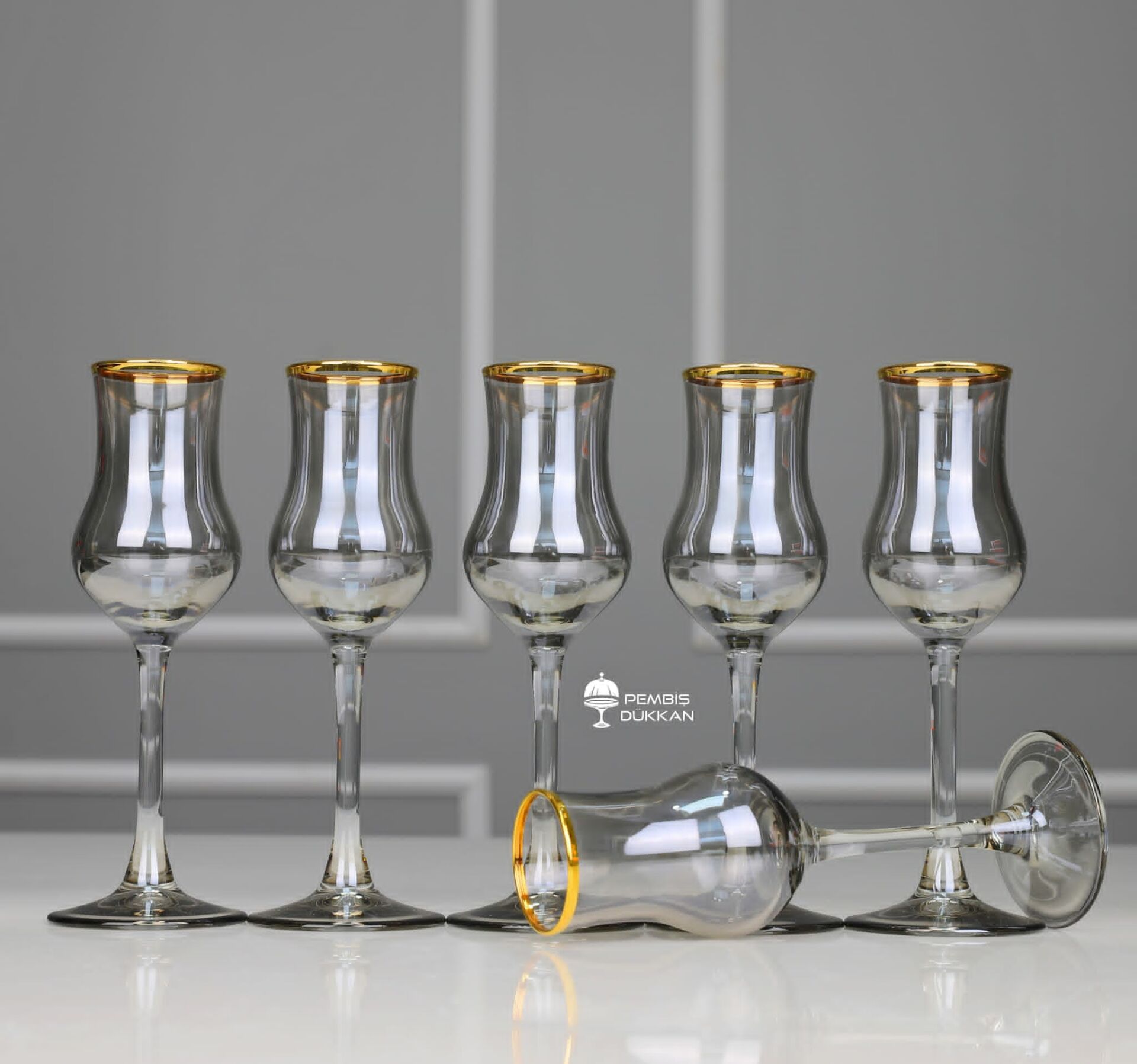 6LI GRAPPA FÜME LÜSTERLİ KAHVE YANI KADEH