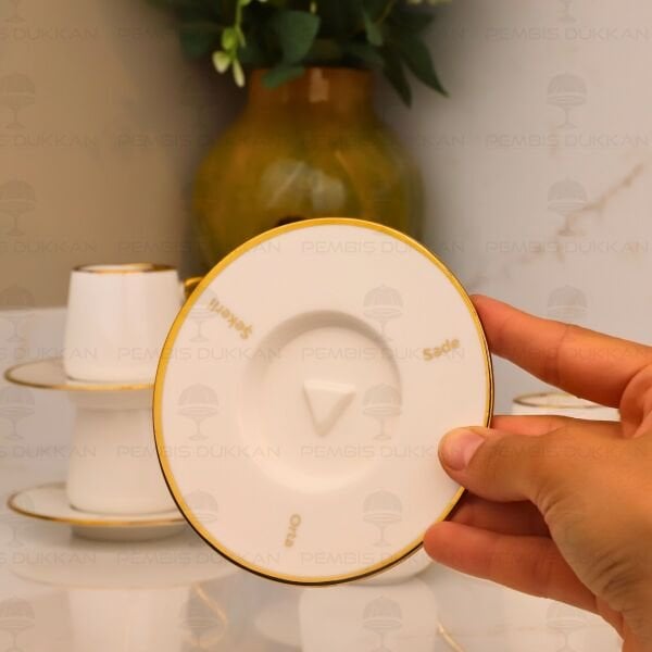 SADE ORTA ŞEKERLİ GOLD 6 KİŞİLİK KAHVE FİNCAN TAKIMI (25103)
