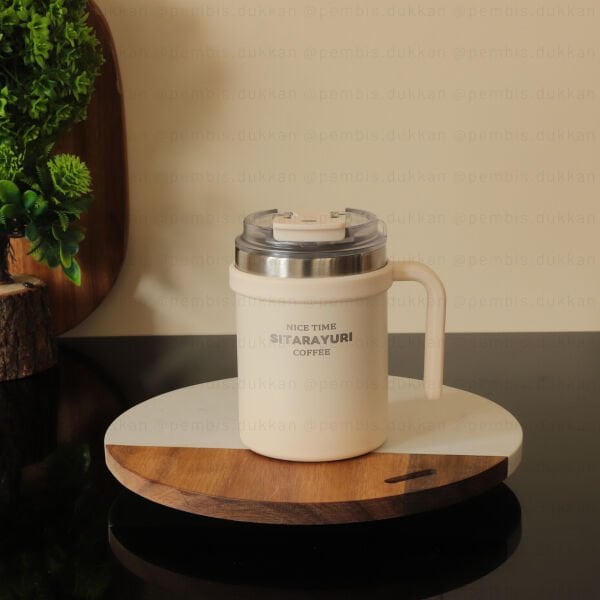 1 ADET AROW MUG 500 ML TERMOS KREM