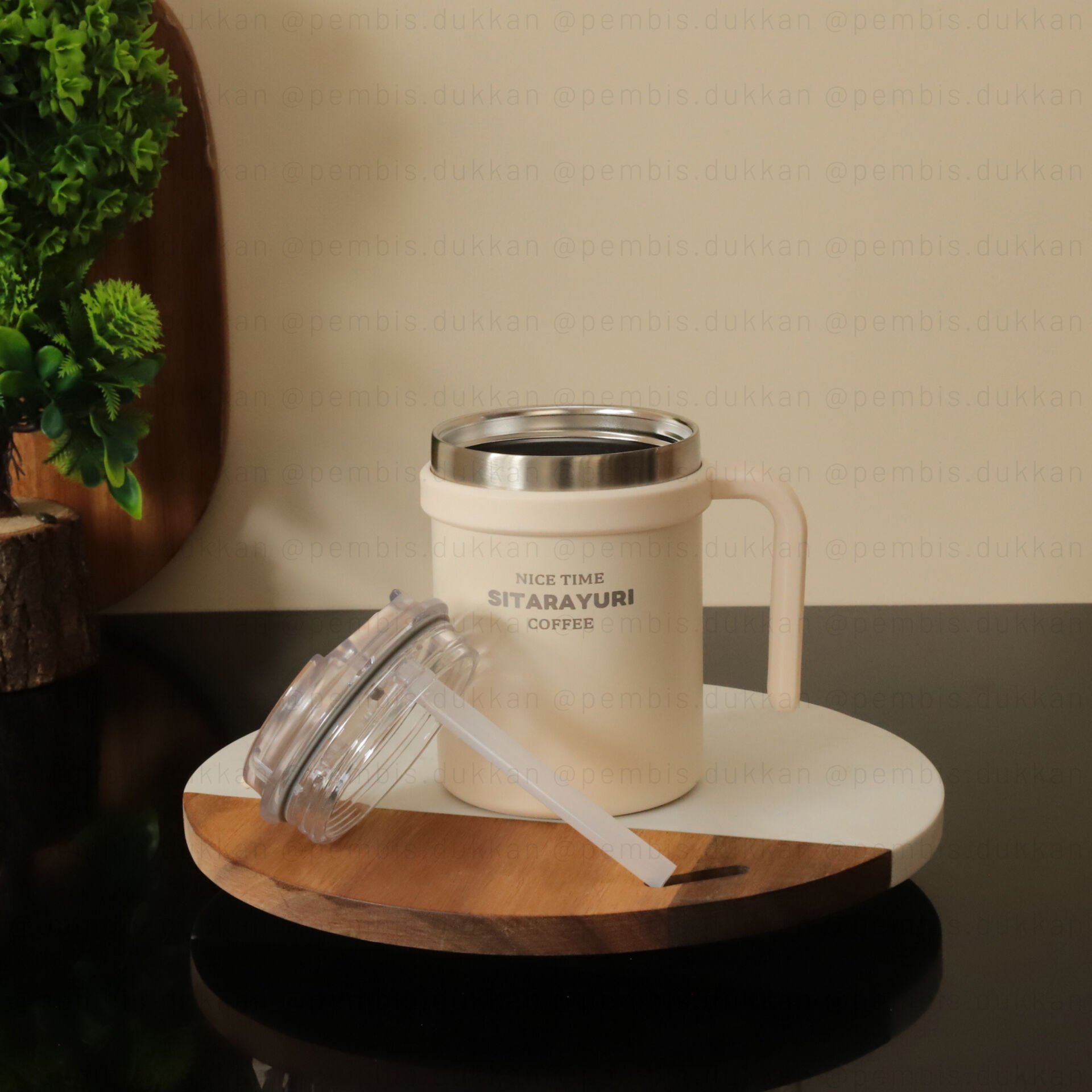 1 ADET AROW MUG 500 ML TERMOS KREM