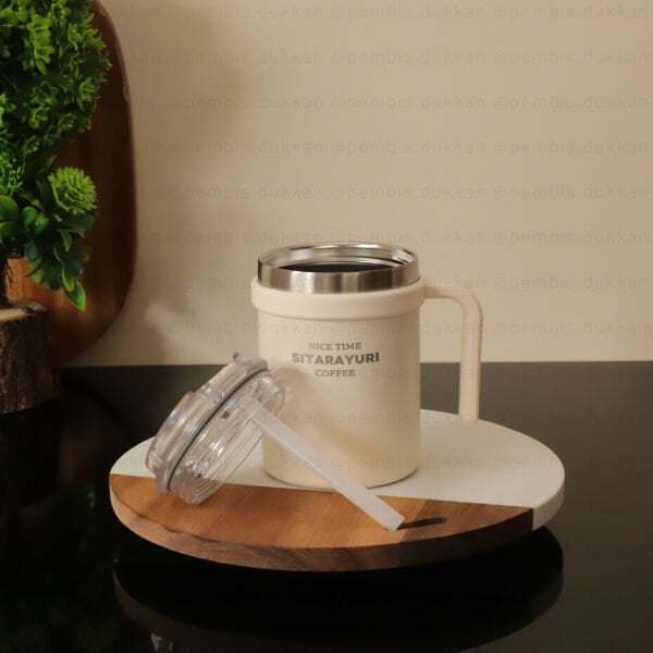 1 ADET AROW MUG 500 ML TERMOS KREM