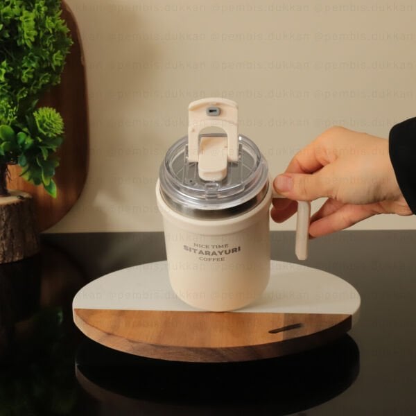 1 ADET AROW MUG 500 ML TERMOS KREM