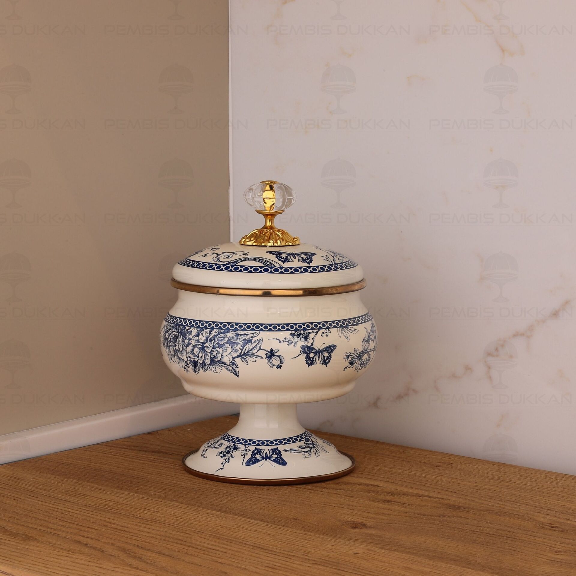 BLUE LİFE EMAYE AYAKLI ŞEKERLİK