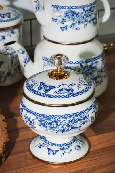 BLUE LİFE EMAYE AYAKLI ŞEKERLİK