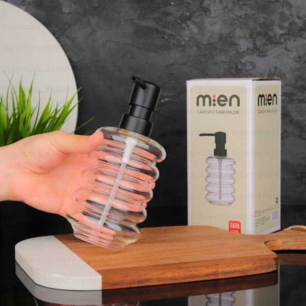 1 ADET ŞERİTLİ 330ML SİYAH KAPAKLI SIVI SABUNLUK (1330)