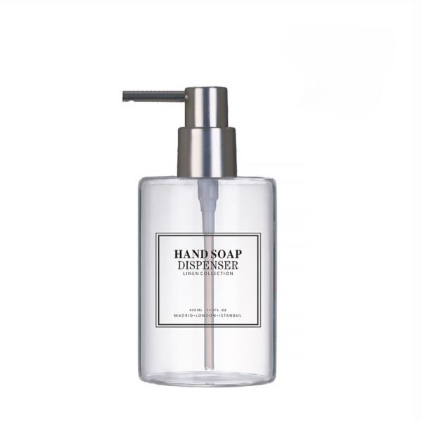1 ADET YUVARLAK 430ML GRİ KAPAKLI SIVI SABUNLUK (1331)