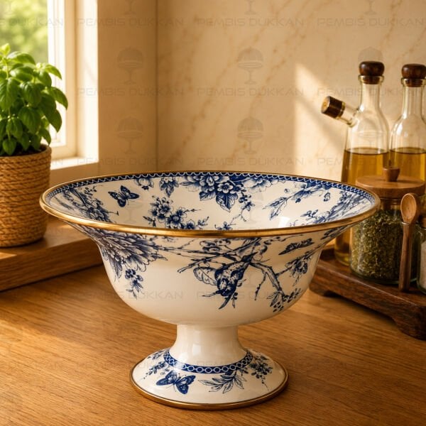 BLUE LİFE EMAYE 30CM AYAKLI MEYVELİK