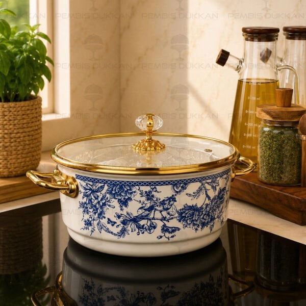 BLUE LİFE EMAYE 22CM KIZARTMA TENCERESİ