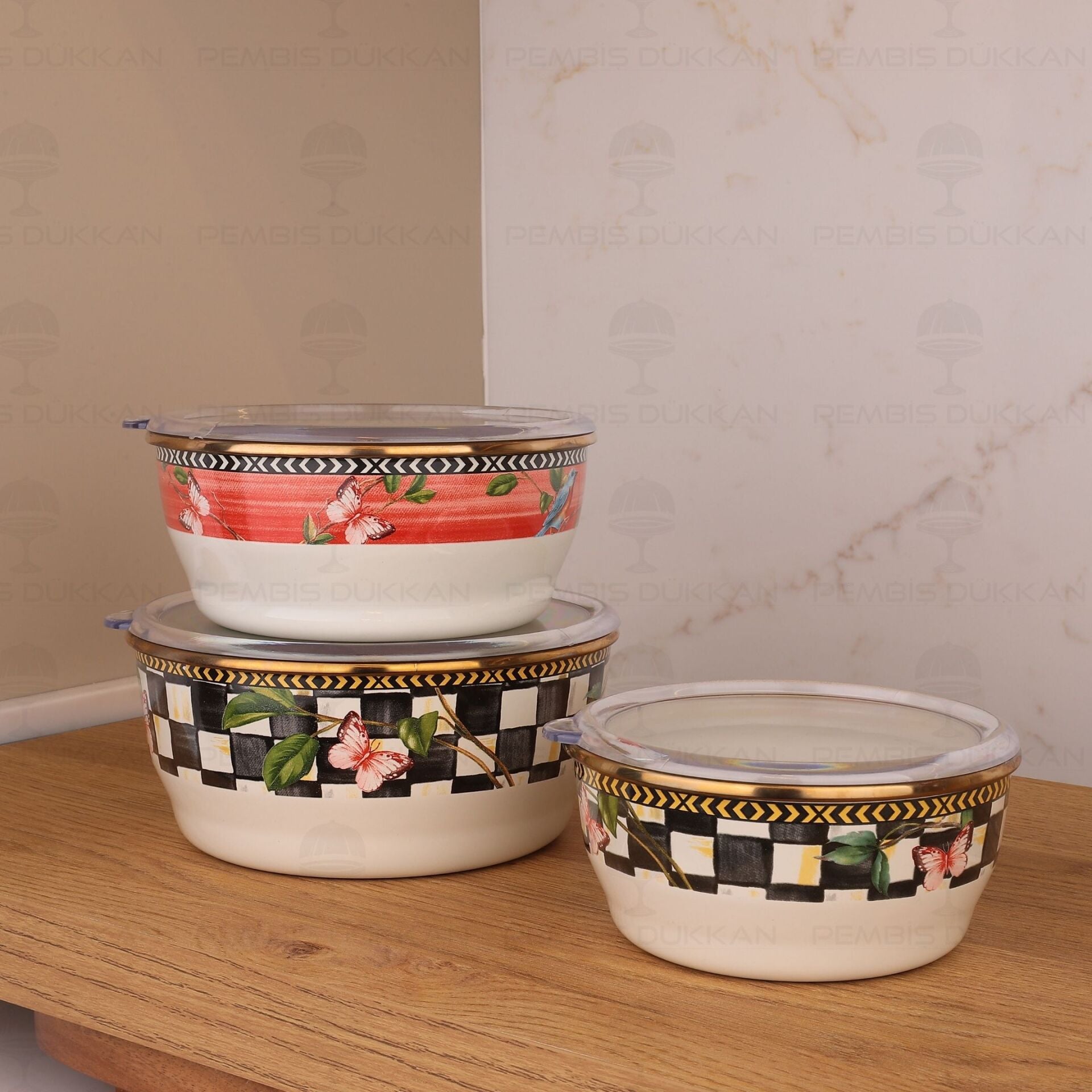 PARADİSE 3LÜ EMAYE SAKLAMA KABI