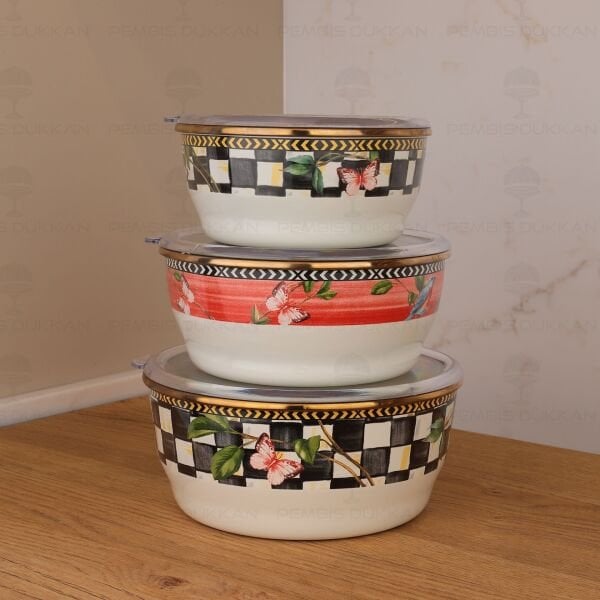 PARADİSE 3LÜ EMAYE SAKLAMA KABI