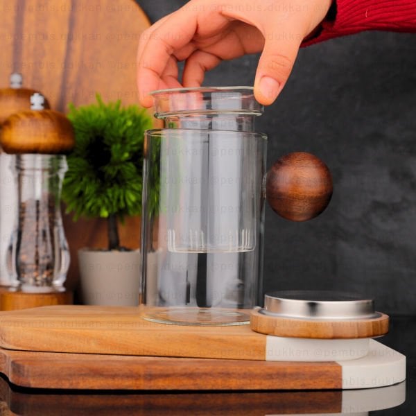 500ML AKASYA TOP KULPLU, SÜZGEÇLİ BİTKİ ÇAYI KUPA (1340)