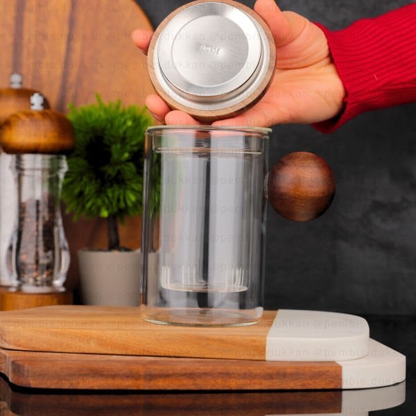 500ML AKASYA TOP KULPLU, SÜZGEÇLİ BİTKİ ÇAYI KUPA (1340)