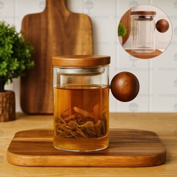 500ML AKASYA TOP KULPLU, SÜZGEÇLİ BİTKİ ÇAYI KUPA (1340)