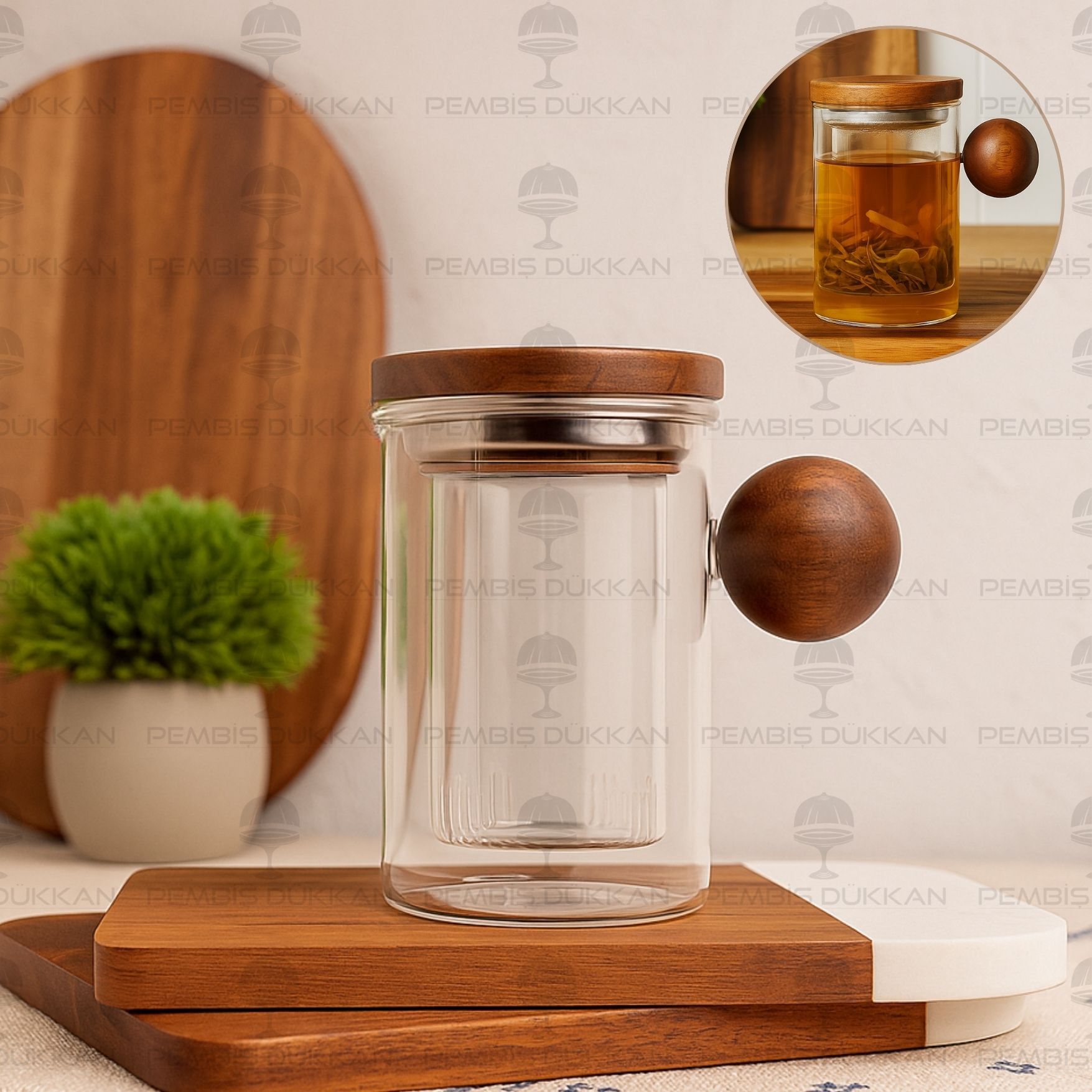 500ML AKASYA TOP KULPLU, SÜZGEÇLİ BİTKİ ÇAYI KUPA (1340)